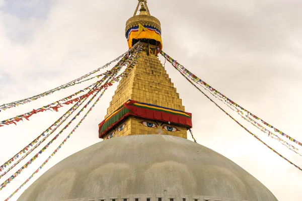ネパール カトマンズのブッダナス ストゥーパ黄金の時間 カトマンズの日没 ユネスコ世界遺産 — ストック写真