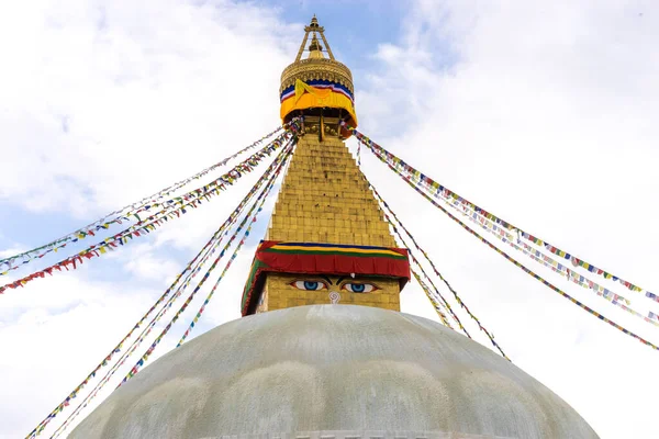 Bouddhanath Stupa Bouddha Tapınağı Katmandu Nepal Açık Güneşli Bir Yaz — Stok fotoğraf