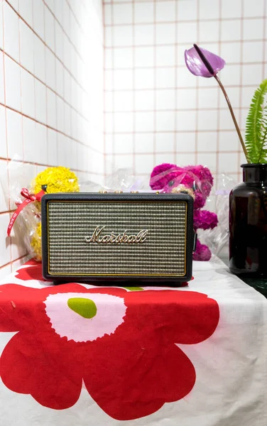 Shanghai Juni 2018 Marshall Klassieke Bluetooth Speaker Close Illustratief Redactioneel — Stockfoto