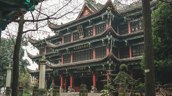 Chengdu China January 2017 Wenshu Yuan Monastery Chengdu Winter Traditional — Stock Photo, Image