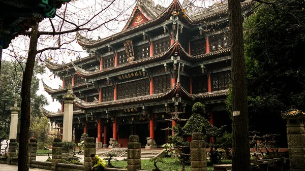 Chengdu China January 2017 Wenshu Yuan Monastery Chengdu Winter Traditional — Stock Photo, Image