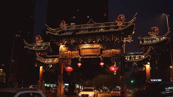 Chengdu Chine Janvier 2017 Anciennes Portes Arche Traditionnelles Chinoises Chengdu — Photo