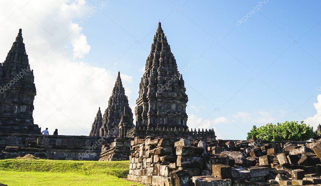Pranbanan Temple in high season, UNESCO World Heritage Site, summer travel holiday concept, South East Asia, soft focus