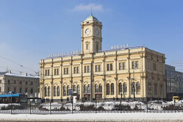 Moskva Ryssland Mars 2018 Byggnaden Leningrad Järnvägsstationen Moskva — Stockfoto
