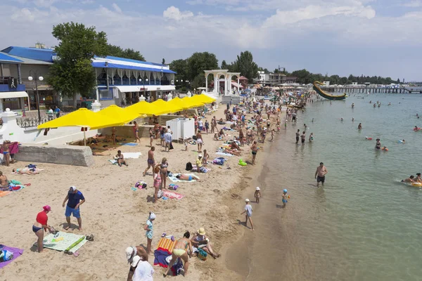 Evpatoria Crimea Junio 2018 Playa Central Ciudad Ciudad Balnearia Evpatoria — Foto de Stock