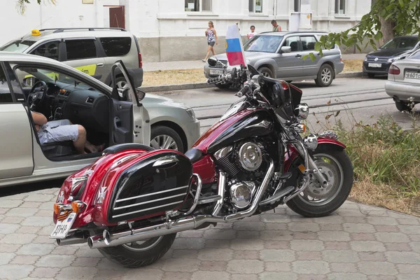 Evpatoria Crimeia Junho 2018 Motocicleta Kawasaki Vulcano 1500 Clássico Visitante — Fotografia de Stock