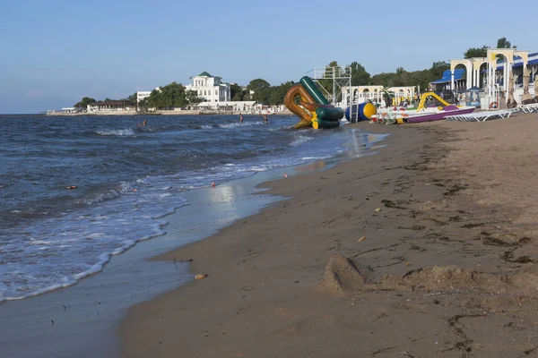 Evpatoria Krim Juni 2018 Der Zentrale Stadtstrand Der Kurstadt Evpatoria — Stockfoto