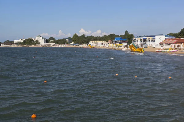 Temprano Por Mañana Playa Central Ciudad Balnearia Evpatoria Crimea —  Fotos de Stock