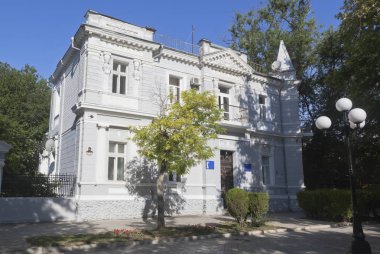 Evpatoria, Crimea - 30 Haziran 2018: Villa Sfenks Duvanovskaya sokak 15 resort kasaba Evpatoria, Crimea içinde