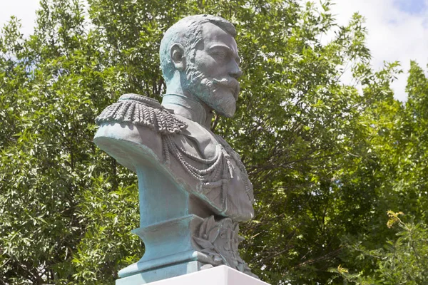 Evpatoria Crimea Julio 2018 Busto Del Emperador Ruso Nicolás Terraplén — Foto de Stock