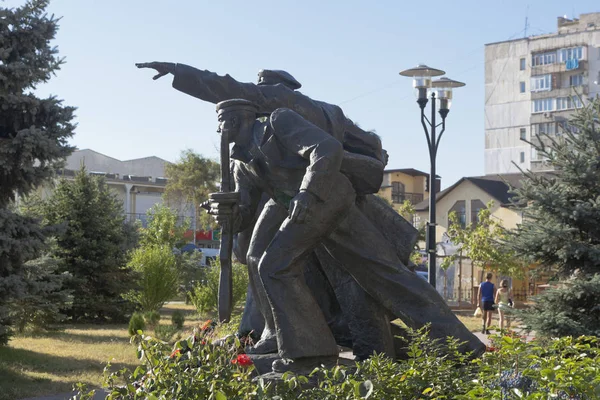 Evpatoria Crimea Juli 2018 Sculptuur Van Soldaten Van Het Rode — Stockfoto