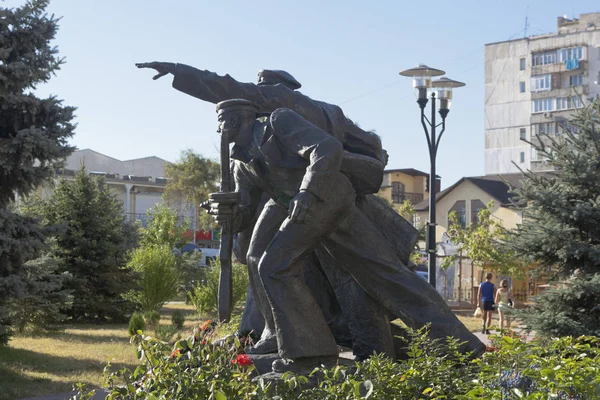 Evpatoria Crimée Juillet 2018 Sculpture Des Soldats Armée Rouge Marche — Photo