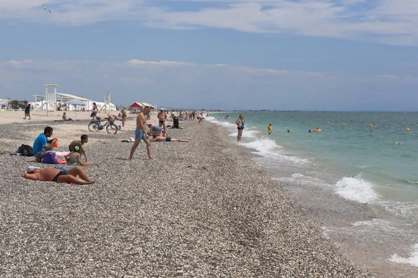 Yevpatoria Crimea Luglio 2018 Resort Sulla Spiaggia Novy Nella Città — Foto Stock