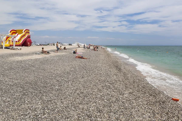 克里米亚埃夫帕托里亚 2018年7月5日 克里米亚埃夫帕托里亚旅游镇的新海滩 — 图库照片