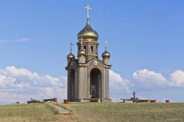 Kapelle des Hl. Andrä des Erstberufenen auf Lysaya Gora im Dorf Taman, Bezirk Temryuk des Gebiets Krasnodar — Stockfoto