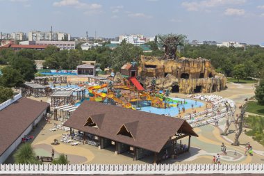 Evpatoria, Kırım tatil kenti Lukomorye yakınlarındaki su parkı üst görünümü