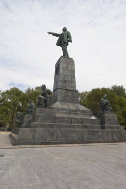 Sivastopol, Kırım 'daki Merkez Tepesi' nin tepesinde Vladimir Ilyich Lenin anıtı