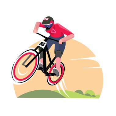 Dağ bisikleti rider vektör çizim