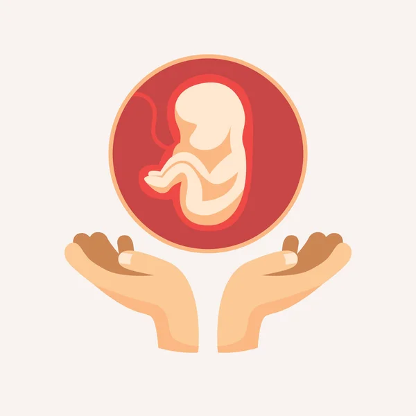 Tecken Abort Abort Illustration Embryo Ikon Abort Isolerad Embryo Bild — Stock vektor