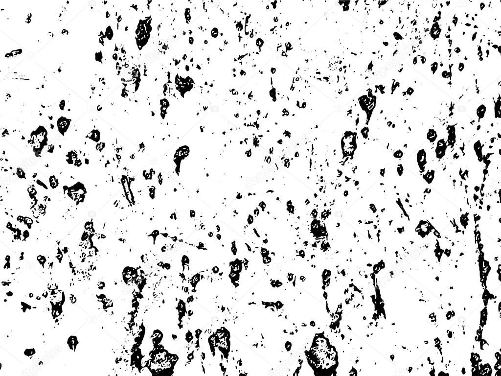 A black and white vector texture of distressed, urban, rusting metal with aged and weathered damage. Great as a background or for grunge effects. The vector file contains a background fill layer and a texture layer for rapid color scheme changes.