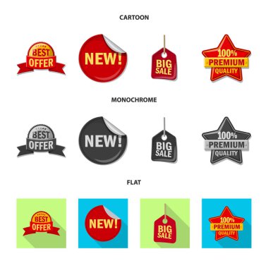 Amblem ve rozet işareti yalıtılmış nesne. Web için amblem ve etiket hisse senedi simgesi kümesi.