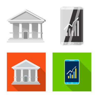 Banka ve para simgesinin vektör resmi. Banka ve bill hisse senedi simgesi için web topluluğu.