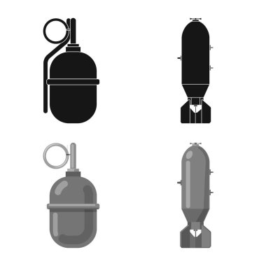 Silah ve silah sembolü yalıtılmış nesne. Web için silah ve ordu hisse senedi simgesi kümesi.