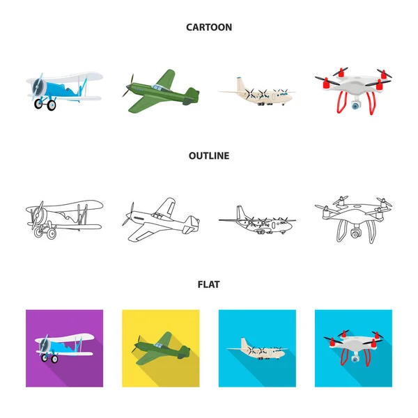 Isoliertes Objekt Von Flugzeug Und Verkehrszeichen Set Von Flugzeug Und — Stockvektor