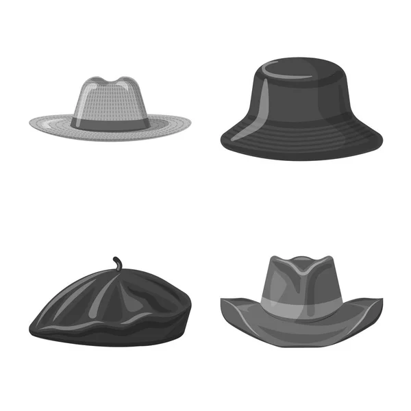 Απομονωμένο αντικείμενο καπέλα και καπάκι σύμβολο. Συλλογή από καπέλα και αξεσουάρ διάνυσμα εικονίδιο για το Χρηματιστήριο. — Διανυσματικό Αρχείο