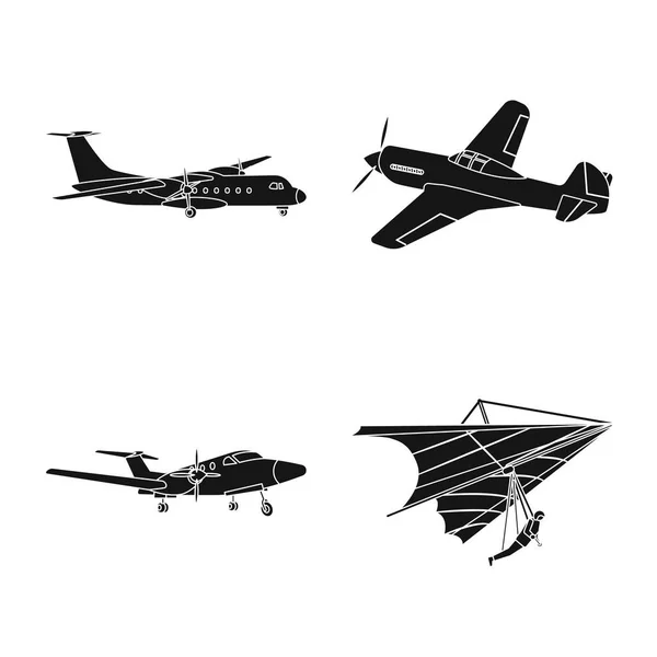 Projeto Vetorial Avião Sinal Transporte Coleção Avião Símbolo Estoque Céu — Vetor de Stock