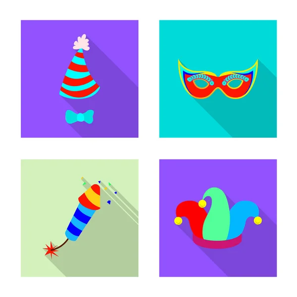 Objeto aislado de fiesta y logo de cumpleaños. Conjunto de fiesta y celebración icono de vector para la acción . — Archivo Imágenes Vectoriales