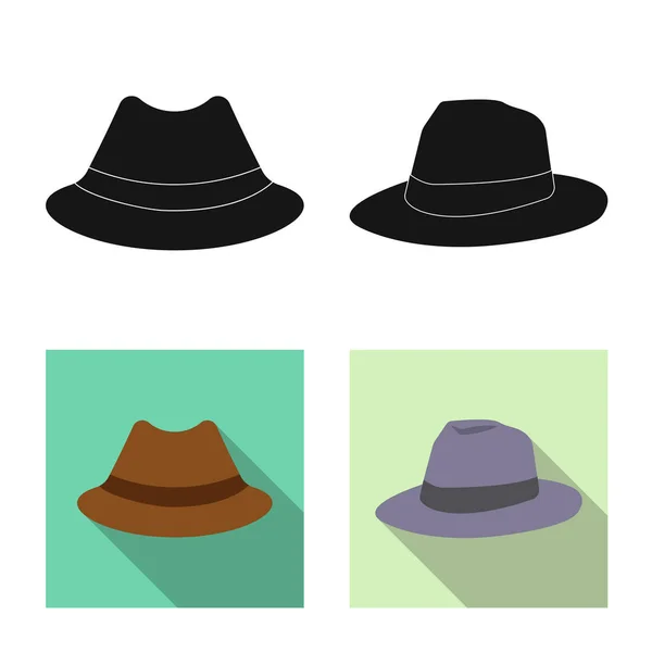 Objet isolé de coiffure et logo de casquette. Ensemble de casque et icône vectorielle accessoire pour stock . — Image vectorielle