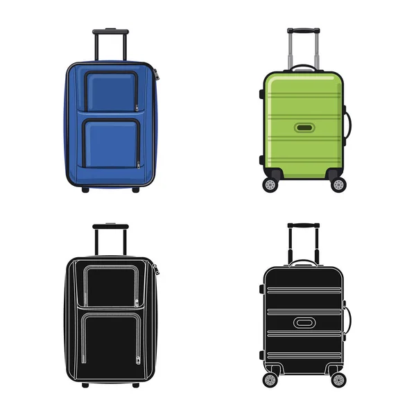 Illustration vectorielle de la valise et du logo des bagages. Jeu de valises et illustration vectorielle de stock de voyage . — Image vectorielle