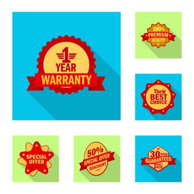 Amblem ve rozet simge vektör Illustration. Amblem ve etiket stok vektör çizim seti.