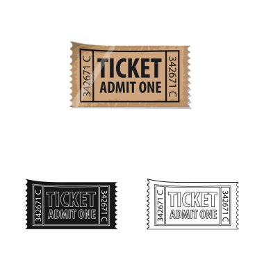 Bilet ve giriş logo vektör Illustration. Hisse senedi için bilet ve olay vektör simge topluluğu.