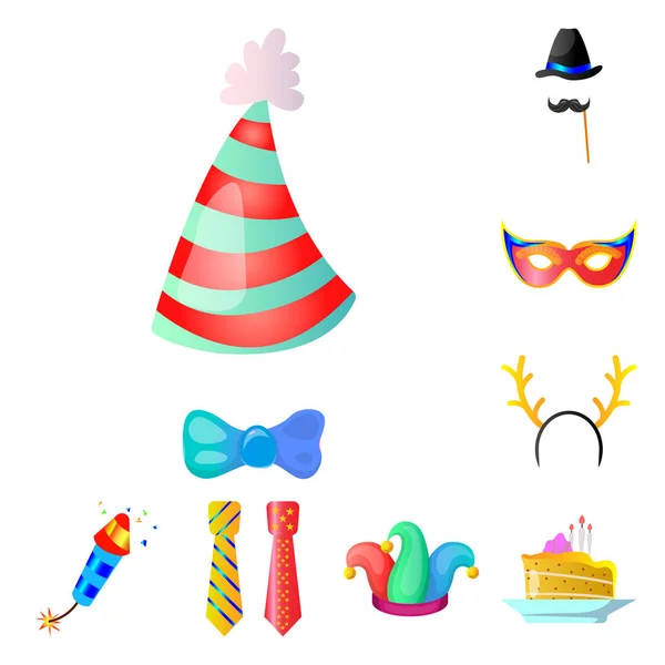 Design vettoriale dell'icona di festa e compleanno. Raccolta di partito e celebrazione stock simbolo per il web . — Vettoriale Stock