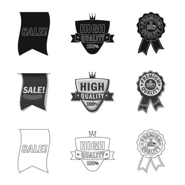 Vector illustration of emblem and badge icon. Collection of emblem and sticker stock vector illustration. — Stock Vector