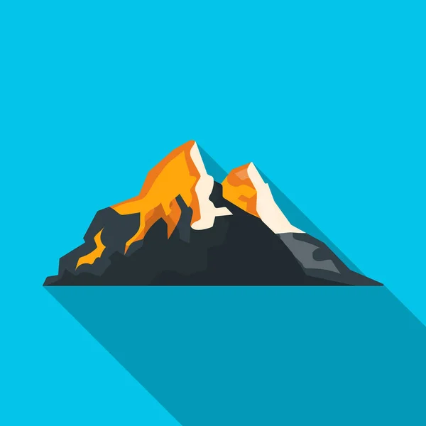 Objeto isolado de alpinismo e logotipo de pico. Conjunto de alpinismo e símbolo de estoque de acampamento para web . — Vetor de Stock