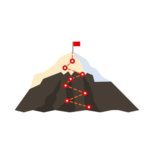 Alpinism 和峰值标志的孤立对象。alpinism 的集合和阵营向量图标为股票. — 图库矢量图片