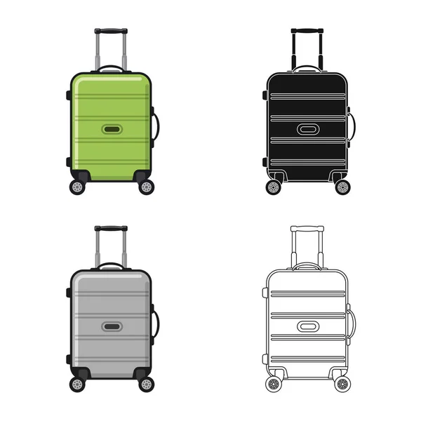 Vector ontwerp van pictogram koffer en bagage. Set van pictogram in de koffer en reis de vector voor voorraad. — Stockvector