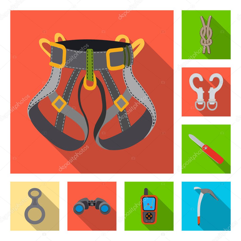 Vector design of alpinism and peak sign. Collection of alpinism and camp vector icon for stock.