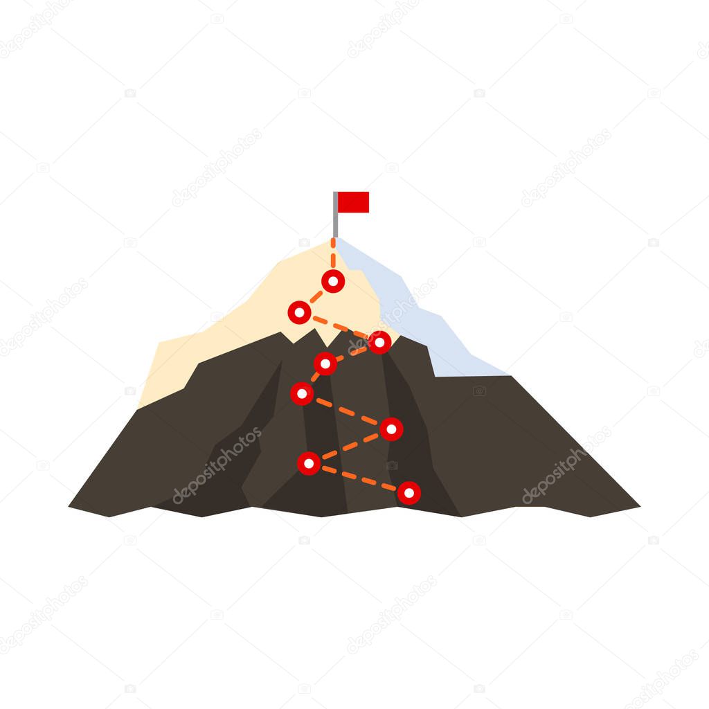 Vector design of alpinism and peak icon. Set of alpinism and camp stock symbol for web.