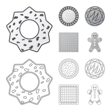 Bisküvi ve kek simge vektör Illustration. Bisküvi ve çikolata hisse senedi simgesi web için kümesi.