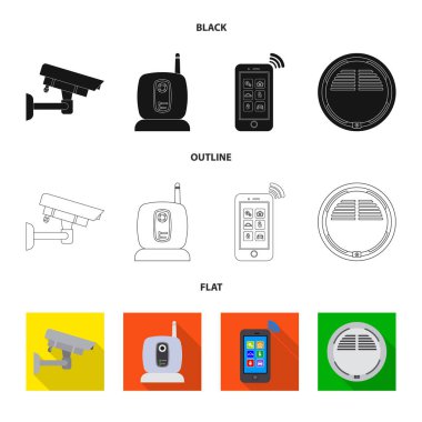 Ofis ve ev simgesini yalıtılmış nesne. Hisse senedi için ofis ve sistem vektör simge topluluğu.