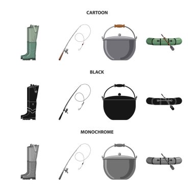 Balık ve balık tutma simge vektör tasarımı. Balık ve ekipman hisse senedi simgesi için web topluluğu.