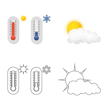 Hava ve hava simge vektör Illustration. Web için hava ve uygulama hisse senedi simgesi kümesi.