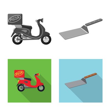 Pizza ve gıda logo yalıtılmış nesne. Pizza topluluğu ve hisse senedi için İtalya vektör simgesi.