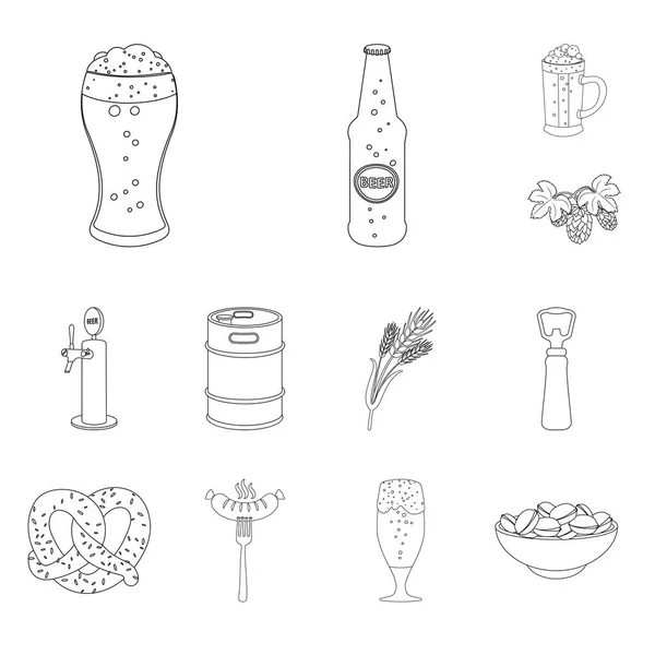 Vectorillustratie van pub en bar teken. Aantal pub en interieur vector pictogram voor voorraad. — Stockvector