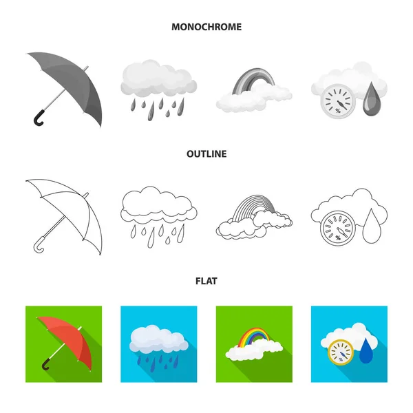 Vector illustration of weather and weather symbol. Set of weather and application stock vector illustration. — Stock Vector