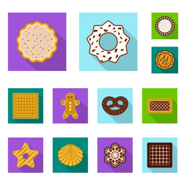 Isolated object of biscuit and bake icon. Collection of biscuit and chocolate vector icon for stock. — Stock Vector